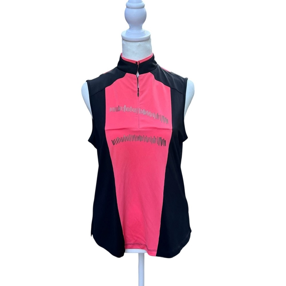 Jamie Sadock Pink and Black Sleeveless Golf Tank Top Size Small